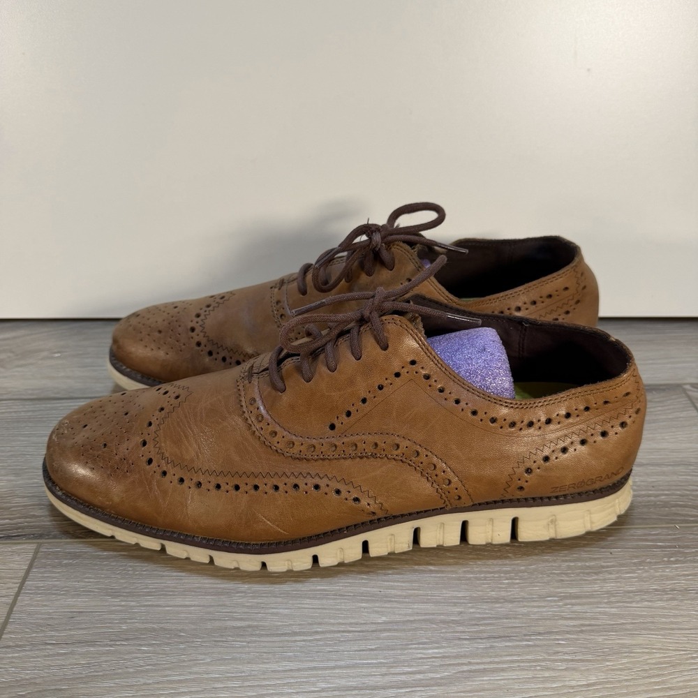 Cole Haan Zerogrand Wingtip Oxford C14493 Shoes British Tan Leather - Size 13